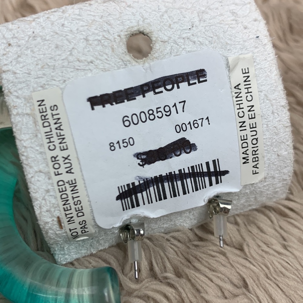 Free People blue/green Hoop Earrings - Picture 3 of 4